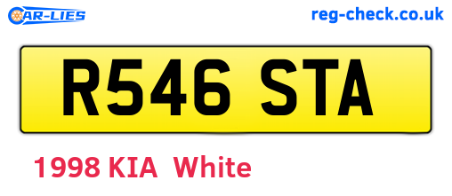 R546STA are the vehicle registration plates.