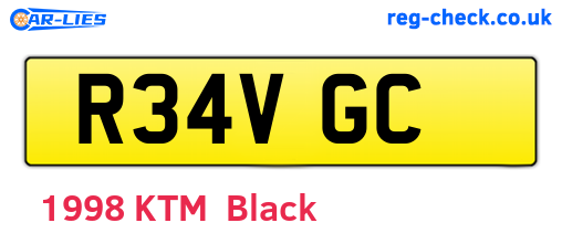 R34VGC are the vehicle registration plates.