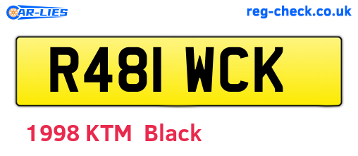 R481WCK are the vehicle registration plates.