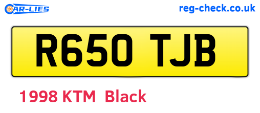 R650TJB are the vehicle registration plates.