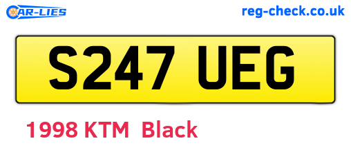 S247UEG are the vehicle registration plates.