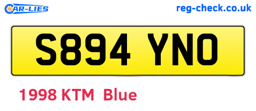 S894YNO are the vehicle registration plates.