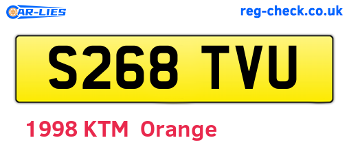 S268TVU are the vehicle registration plates.