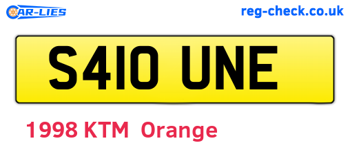 S410UNE are the vehicle registration plates.