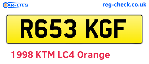 R653KGF are the vehicle registration plates.