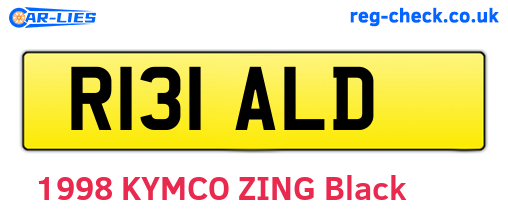R131ALD are the vehicle registration plates.