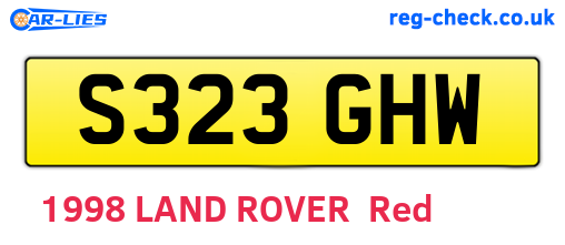 S323GHW are the vehicle registration plates.