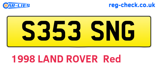 S353SNG are the vehicle registration plates.
