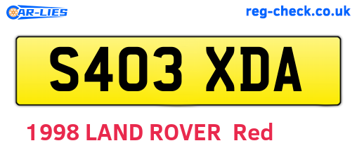 S403XDA are the vehicle registration plates.