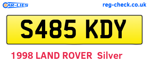 S485KDY are the vehicle registration plates.