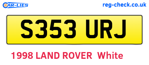 S353URJ are the vehicle registration plates.