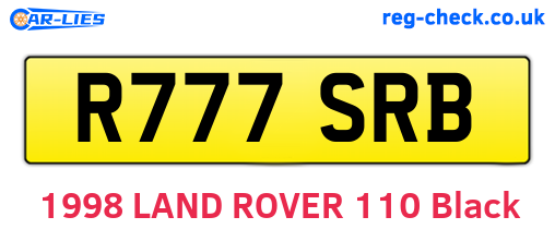 R777SRB are the vehicle registration plates.