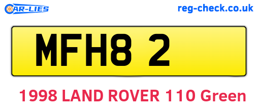 MFH82 are the vehicle registration plates.