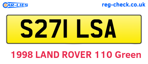 S271LSA are the vehicle registration plates.