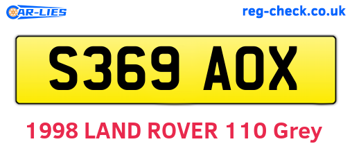 S369AOX are the vehicle registration plates.