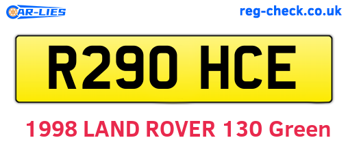 R290HCE are the vehicle registration plates.