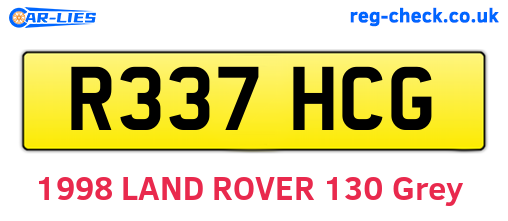 R337HCG are the vehicle registration plates.