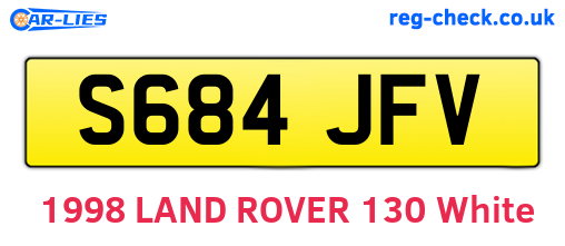 S684JFV are the vehicle registration plates.