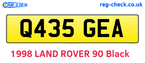 Q435GEA are the vehicle registration plates.