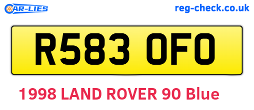 R583OFO are the vehicle registration plates.