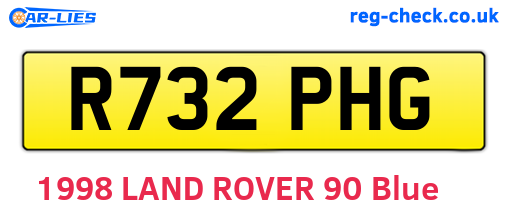 R732PHG are the vehicle registration plates.