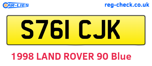 S761CJK are the vehicle registration plates.