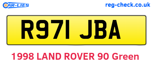 R971JBA are the vehicle registration plates.