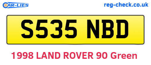 S535NBD are the vehicle registration plates.