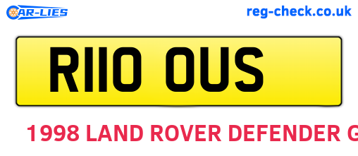 R110OUS are the vehicle registration plates.