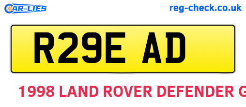 R29EAD are the vehicle registration plates.