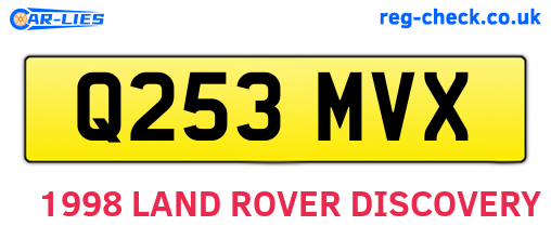 Q253MVX are the vehicle registration plates.