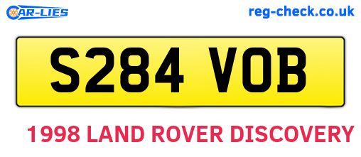 S284VOB are the vehicle registration plates.