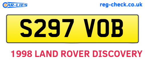 S297VOB are the vehicle registration plates.