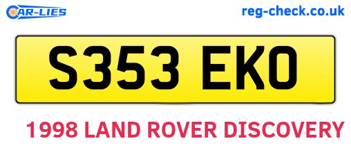S353EKO are the vehicle registration plates.