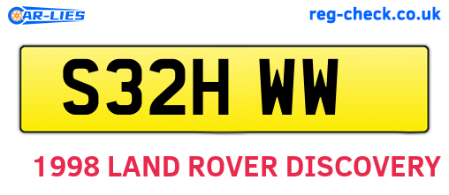 S32HWW are the vehicle registration plates.