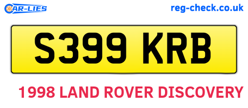 S399KRB are the vehicle registration plates.