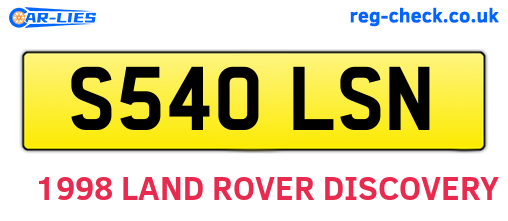 S540LSN are the vehicle registration plates.