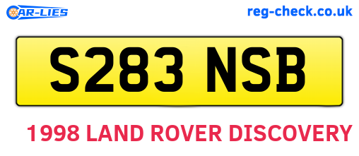 S283NSB are the vehicle registration plates.