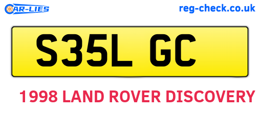 S35LGC are the vehicle registration plates.