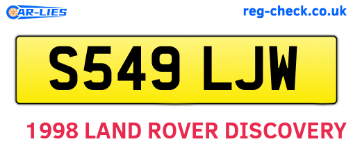S549LJW are the vehicle registration plates.