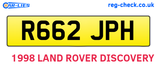 R662JPH are the vehicle registration plates.