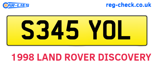 S345YOL are the vehicle registration plates.