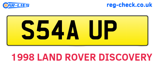 S54AUP are the vehicle registration plates.