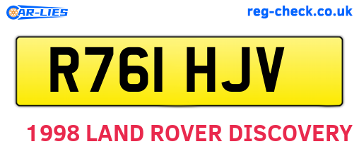 R761HJV are the vehicle registration plates.
