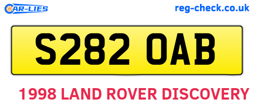 S282OAB are the vehicle registration plates.