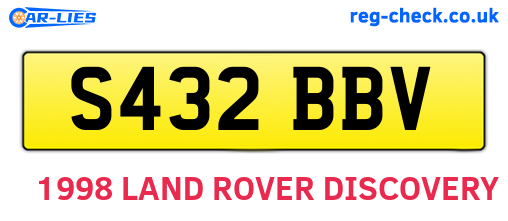 S432BBV are the vehicle registration plates.