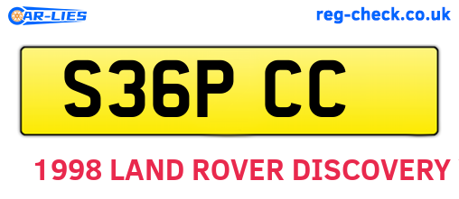 S36PCC are the vehicle registration plates.