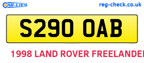 S290OAB are the vehicle registration plates.