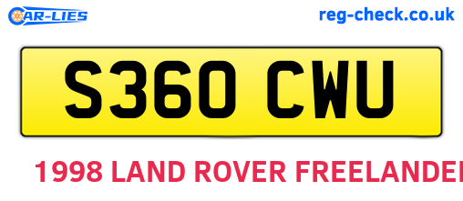 S360CWU are the vehicle registration plates.