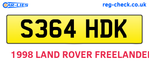 S364HDK are the vehicle registration plates.